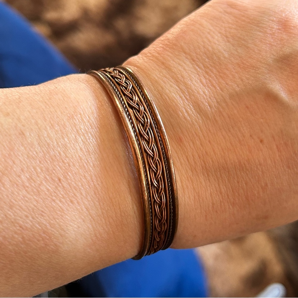 Vintage magnetic copper cuff bracelet